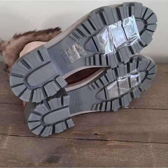 rag & bone Shiloh Leaather Combat Boots with Fur trim Size 8.5 / EU 38.5 NEW - Picture 5 of 11